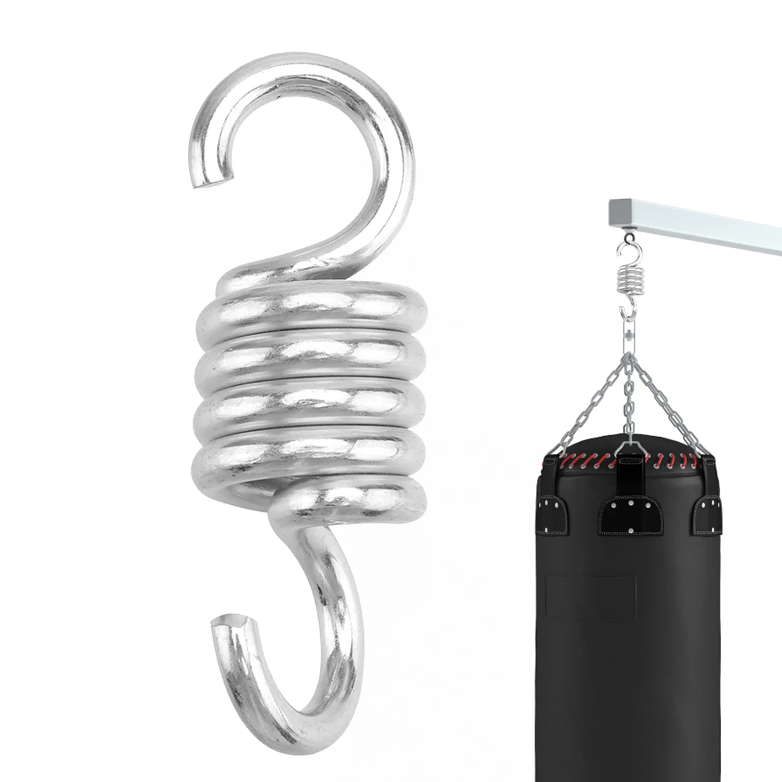 Outdoor Garden Hammock Spring Hanger Heavy Duty Steel Elastic Extension Hook Swing Chair Sandbag Weight Bearing Mount Fitting