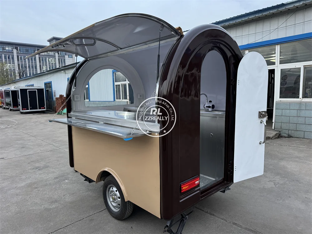 

Mobile Kitchen Fast Food Truck Mobile Kitchen Fully Equipped Snack Cart Street Coffee Shop Kiosk Mobile Food Trailer