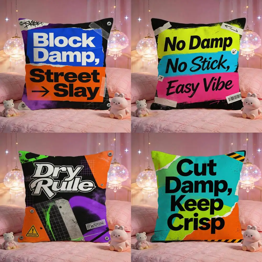 Raw Hardcore Vibe Lines Cushion Cover Premium Comfort Reversible Pillow Cove -Two in One Design for Any Room & Car Interior
