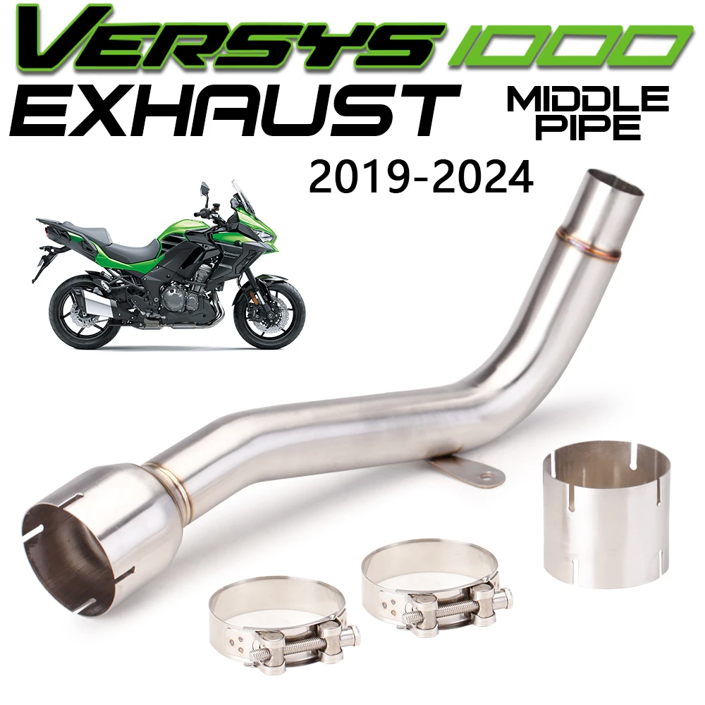 

Slip on for Kawasaki versys1000 Versys 1000 2019-2024 motorcycle exhaust modified stainless middle link pipe original interface