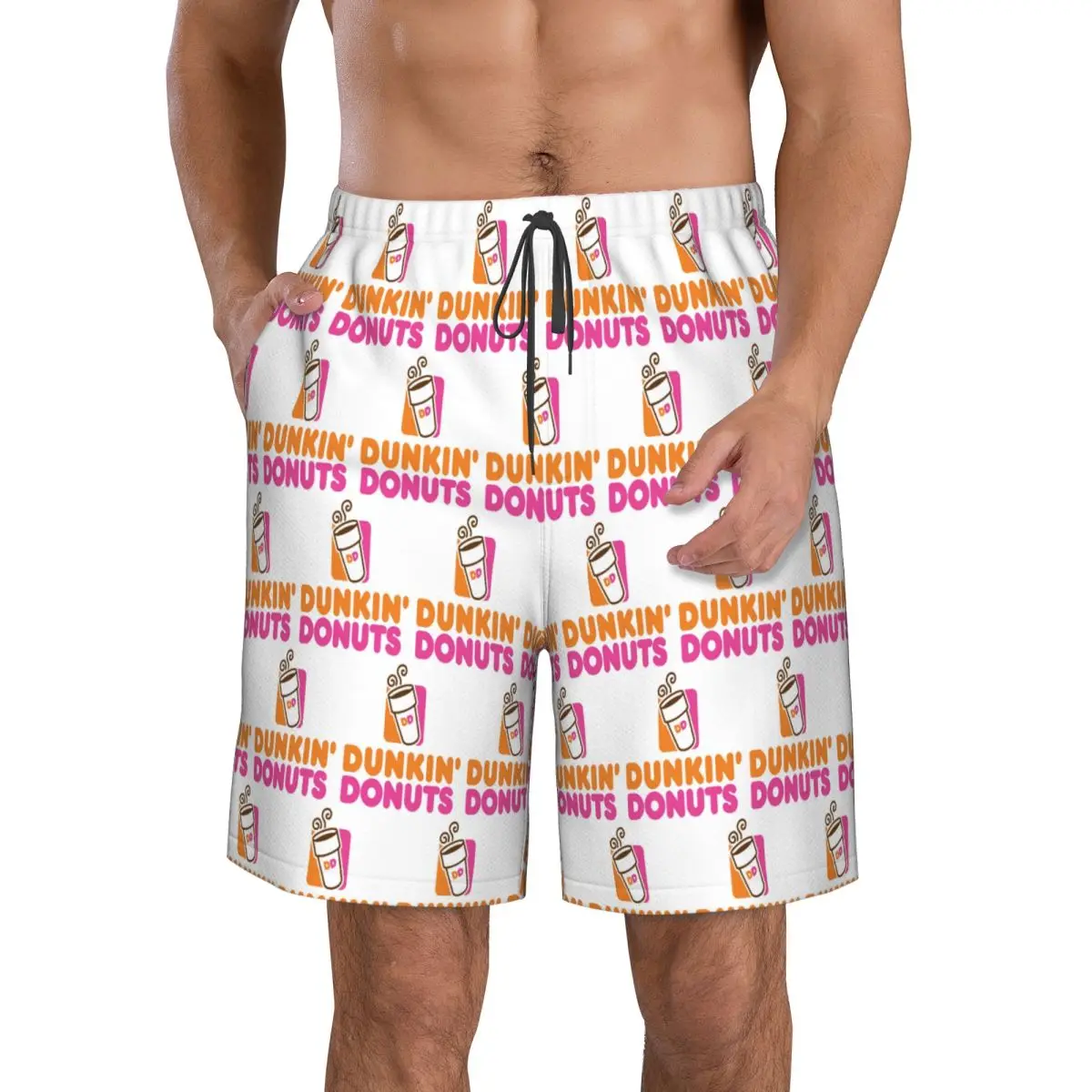 

Dunkin Donuts Trunks Beach Board Shorts Casual Quick Dry Swim Summer Men Pants