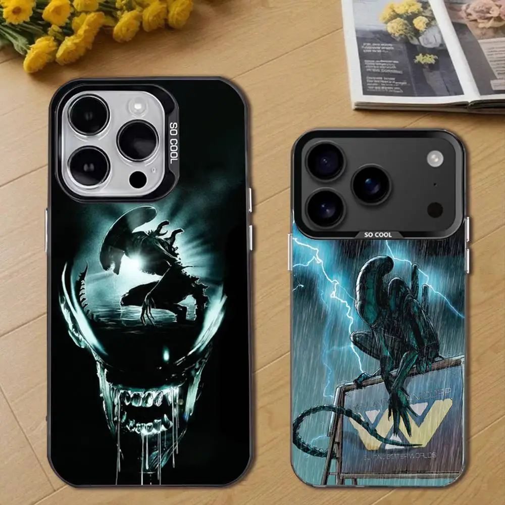 

Cool A-Alien X-Xenomorph Phone Case For iPhone 17,16,15,14,13,12,11,Pro,Max,Plus,E,Air,Mini Black Tpu Cover