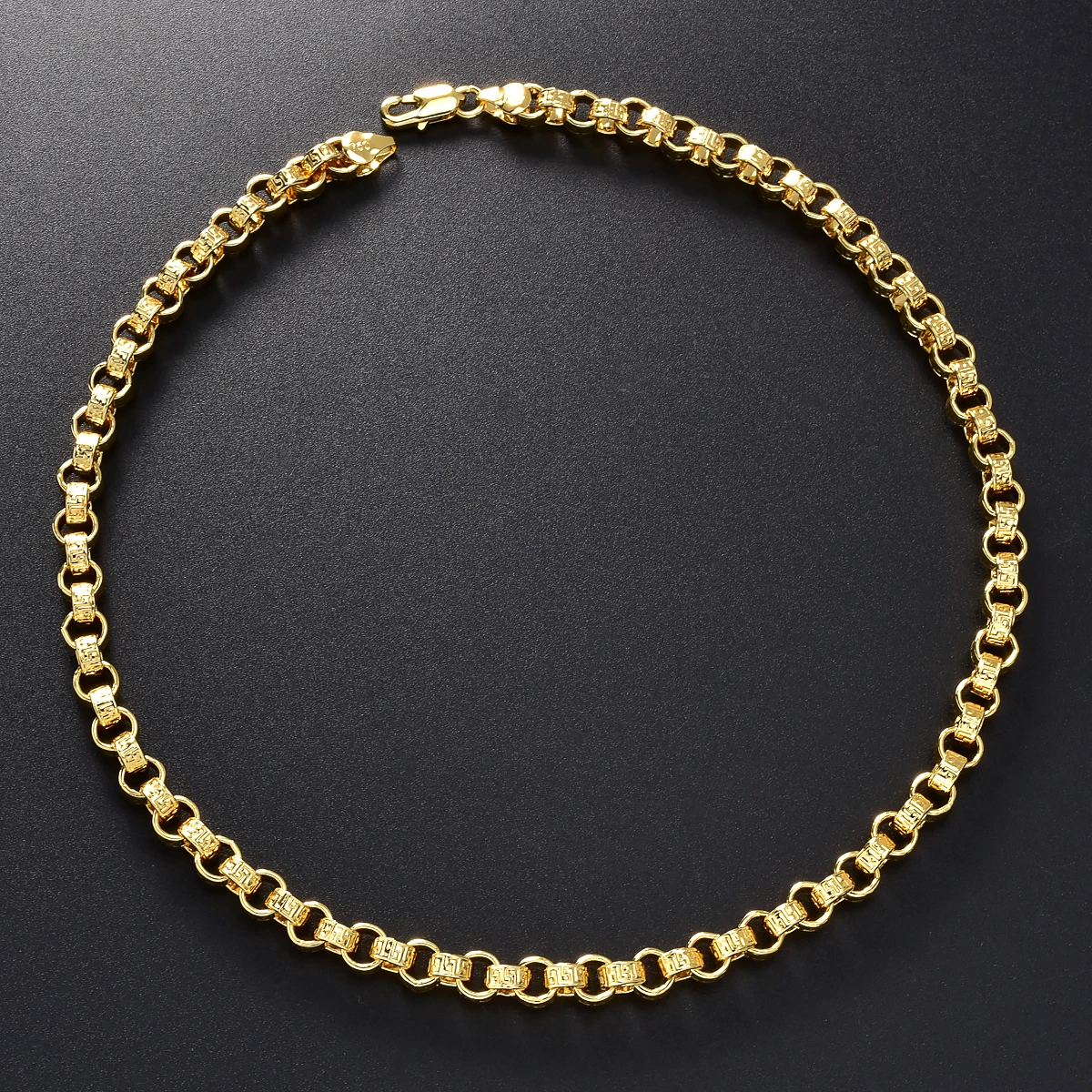 Men Gold Plated Chain Necklace Thick Square Link Choker Vintage Hip Hop Unisex Jewerly Chain Gift For Street Club Daily Occasion