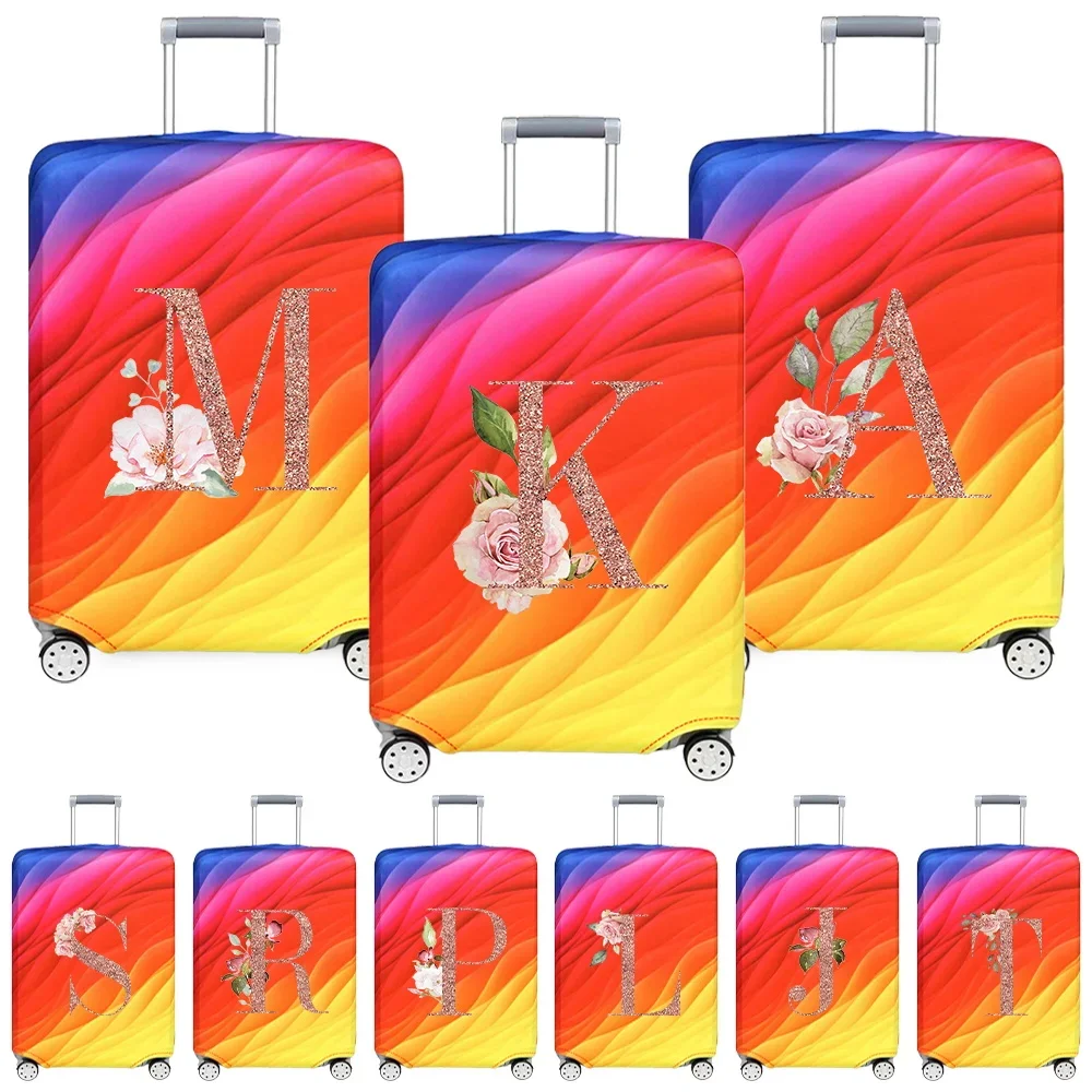 Stretch Fabric Luggage Protective Cover Simplicity Dust Cover Anti-Scratch Protective Rose Gold Letter Travel Accessories