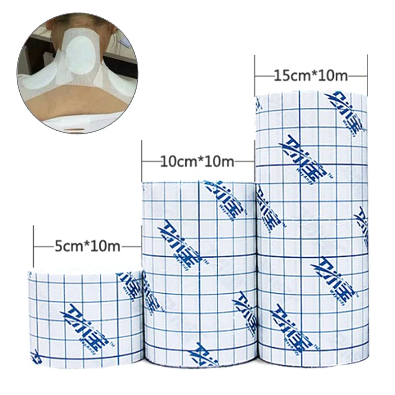 1Roll Waterproof Medical PU Film Roll Wound Care Dressing Adhesive Bandage Transparent Wound Dressing Polyurethane Fixation Tape