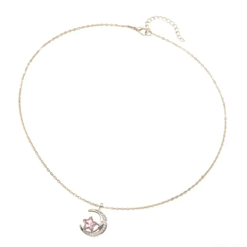 31BF Fashion Moon Star Pendant Necklace Adjustable For Comfort And Various Occasions