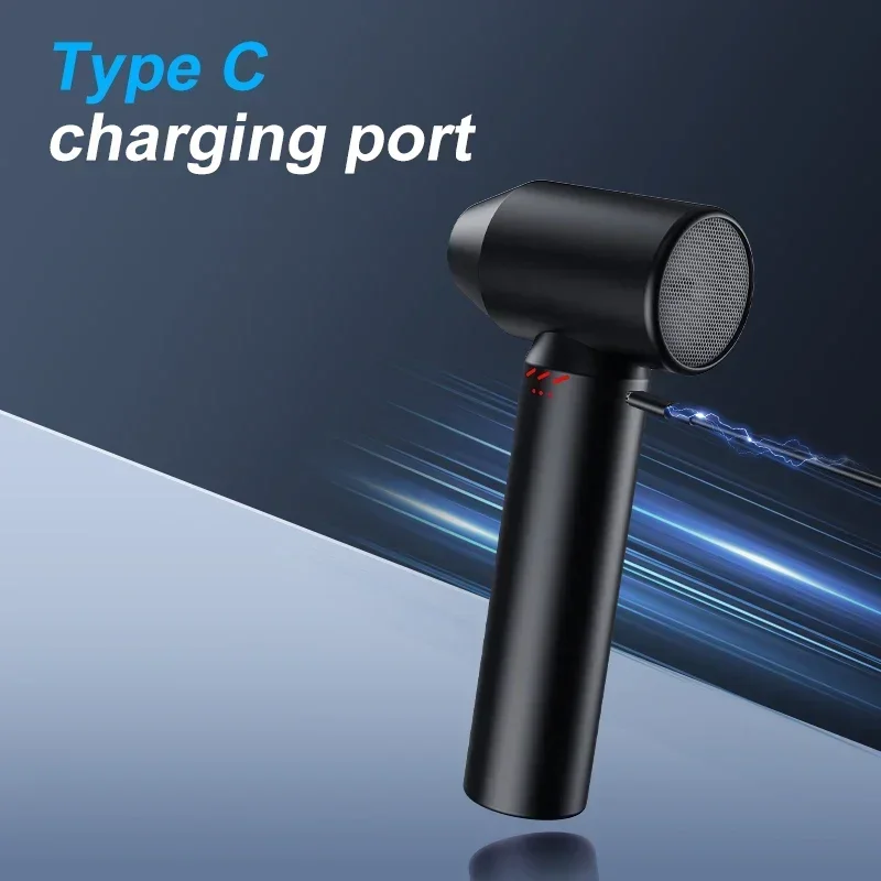 

New Aluminum Alloy Blower Mini Fan Handheld Brushless Motor High Power 80000RPM 2500Mah*6 Electric Air Duster