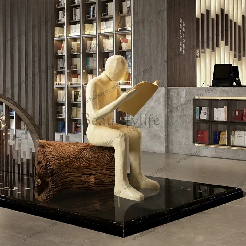 

Современная абстрактная скульптура-фигура 54 Reader, художественное изделие, деревянная резьба, украшение для фойе библиотеки