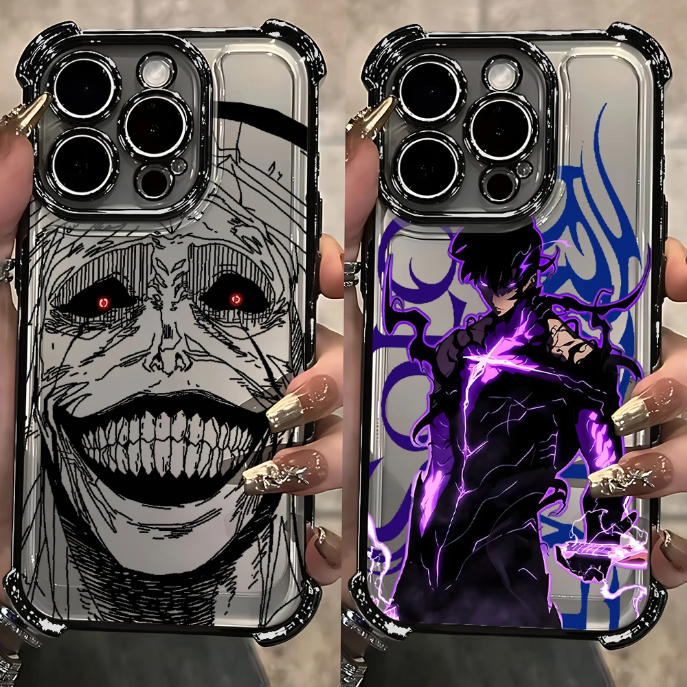 anime s-solo l-levelings Plating Phone Case For Oppo Reno14 Reno13 Reno12 Reno11 Reno10 Reno8 Reno7 Z F T Pro Plus 4G 5G Airbag