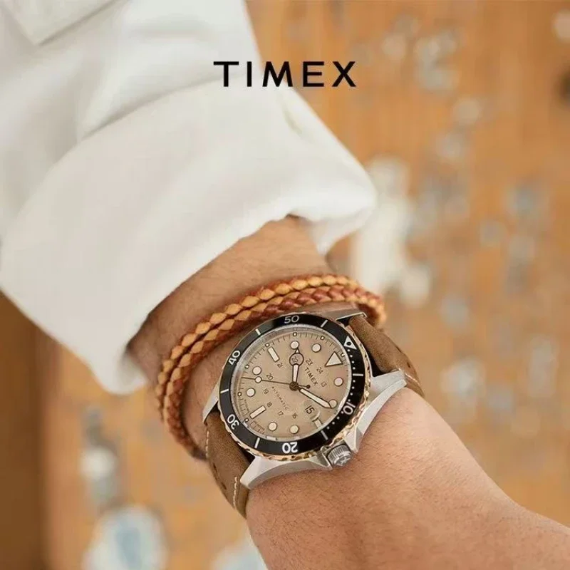 TIMEX Automatic Mechanical Watch Male American Stainless Steel Scratch Proof Waterproof Diving Watch Business Leisure Watch