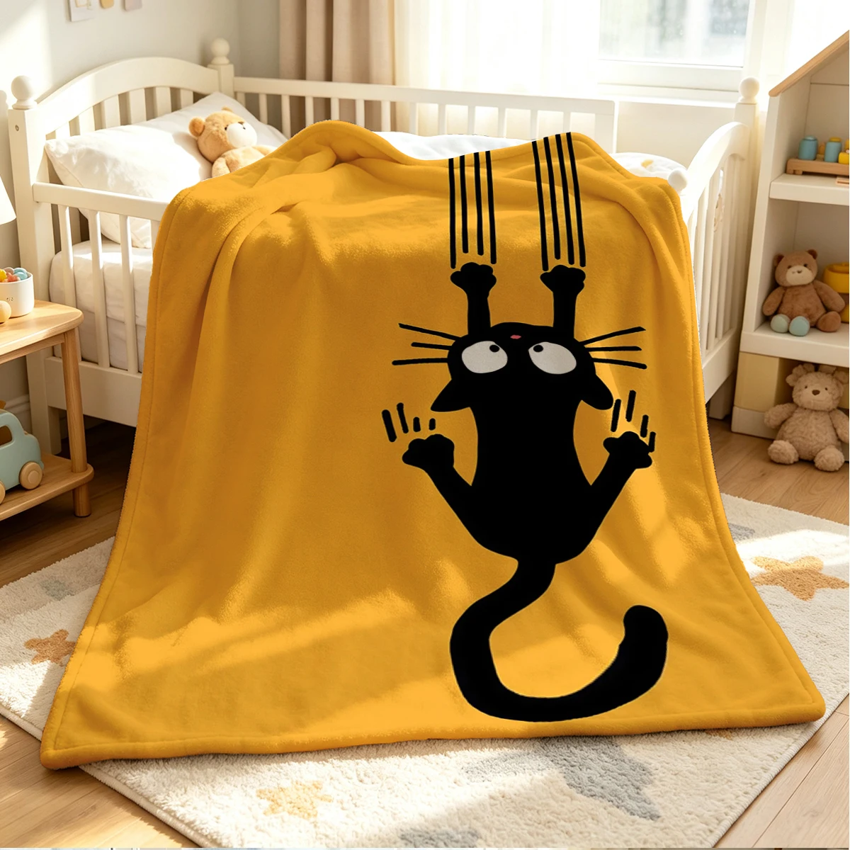 Claw Cat Flannel Blanket Warm Soft Halloween Christmas Couch Warm Cozy Decorative Decor Gift for All Season