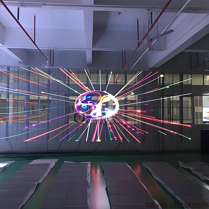 LEDディスプレイ商業用ウィンドウマーケティング広告透明スクリーンガラス壁P3.91 1000mm*1000mm