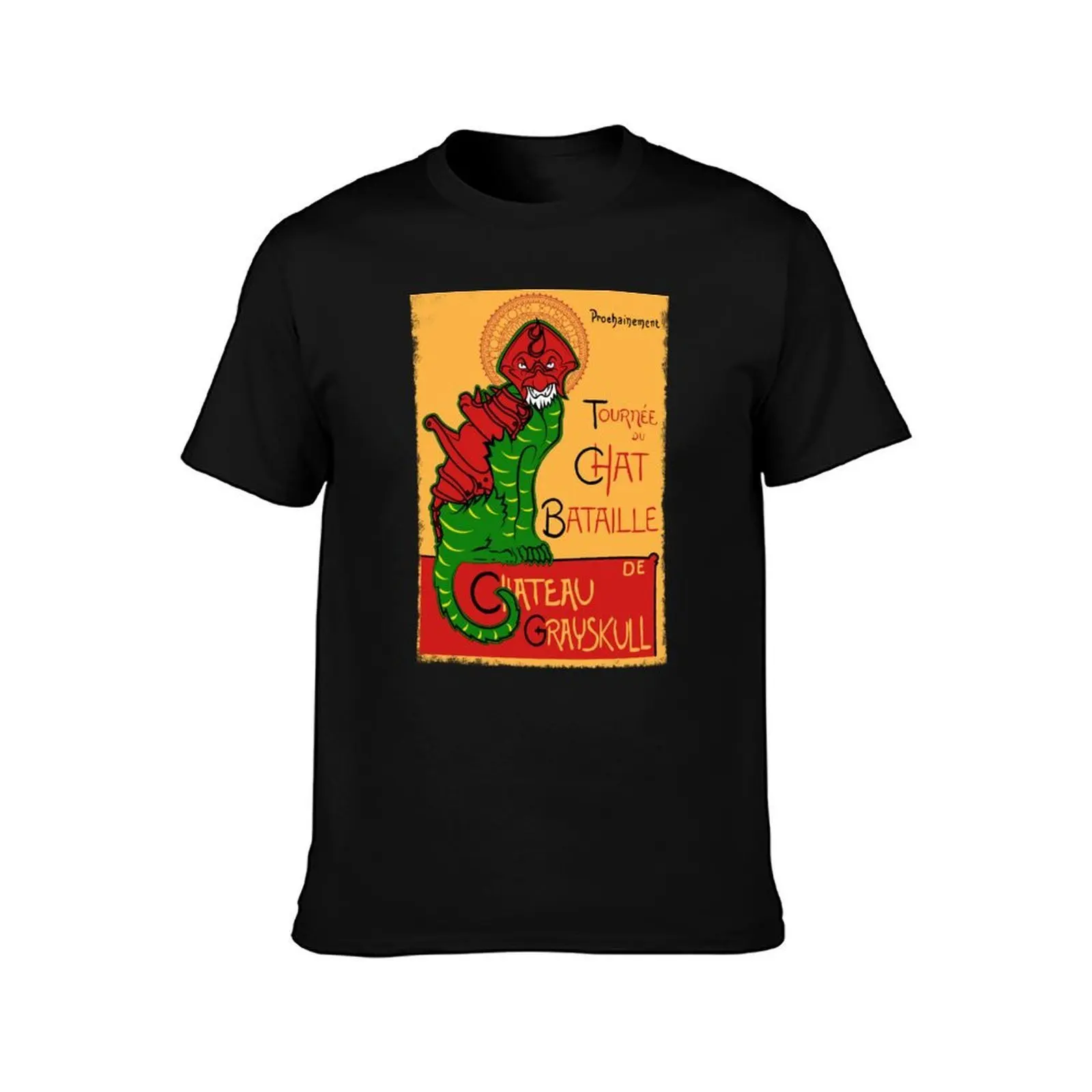 Chat Bataille T-Shirt Summer Casual Cotton Tee Oversized Streetwear Tops Vintage Graphic Print Loose Fit Short Sleeve