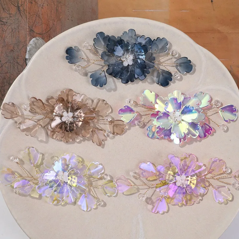 1 Piece Glass Glaze Flower Petal Shoe Charms For Clogs Handmade Beaded Woven Vintage Fairy Style Lightweight Sparkly Premium