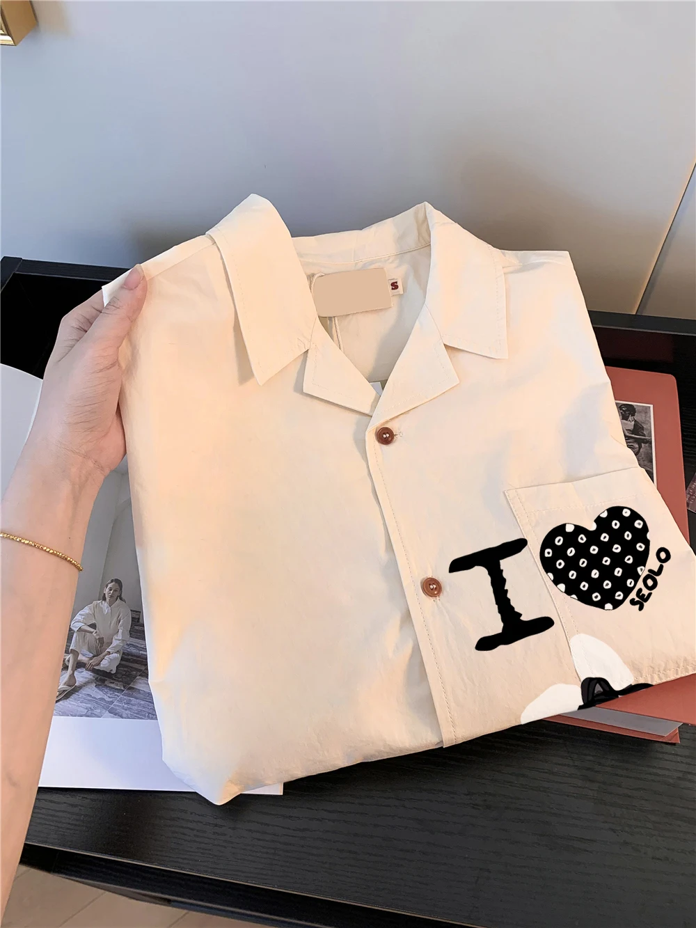 Chic imprimé ort Sve irt coréen Sle coupe ample femmes été Faion marque Vintage paresseux minceur haut