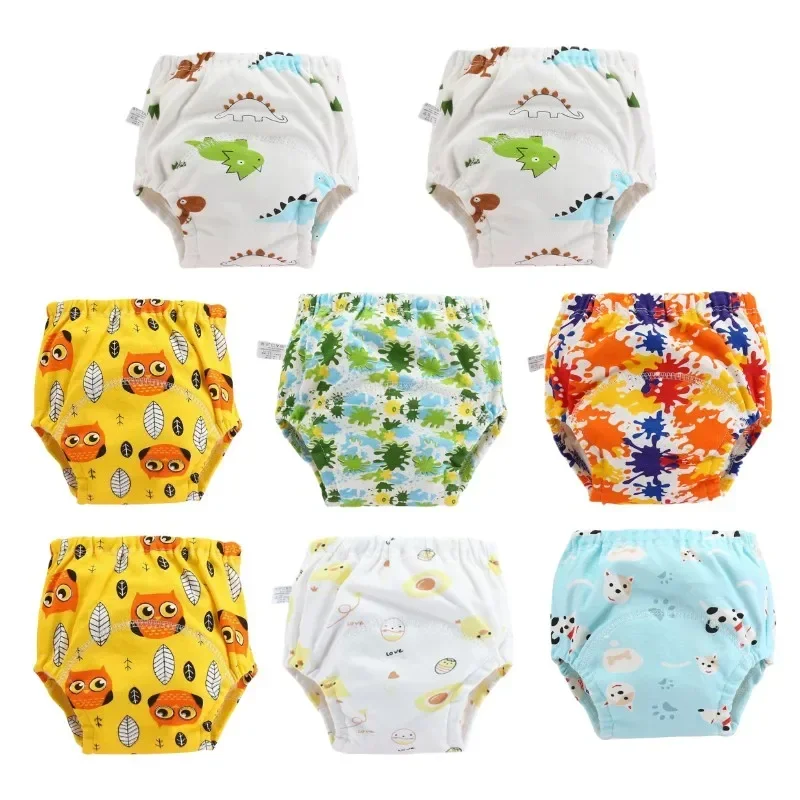 8PC Baby Reusable Diapers Panties for Children Training Panties Adjustable Size Washable Breathable Ecological Diaper