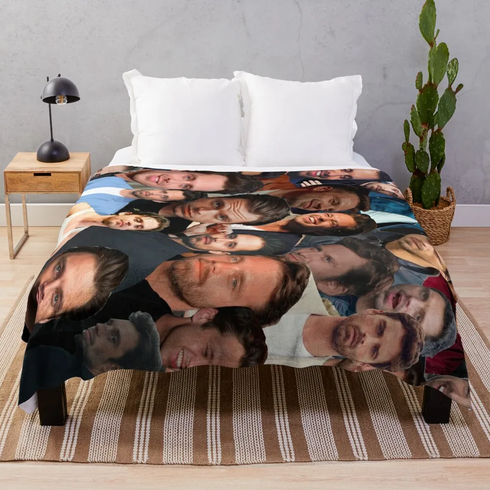 

Sebastian Stan Photo Collage 2 Throw Blanket wednesday Comforter Blanket Luxury Thicken Blanket