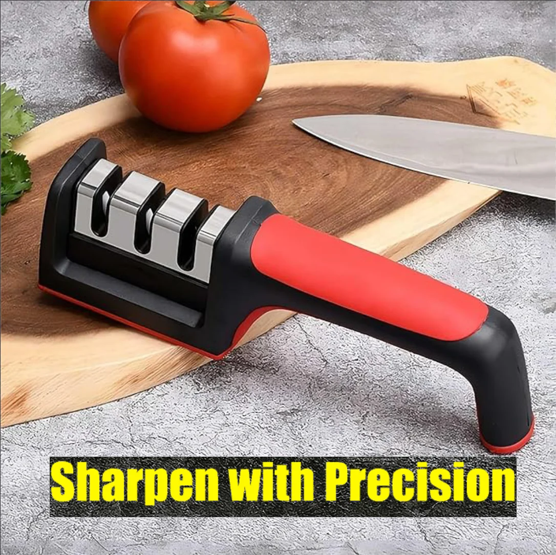 4 Segment Knife Sharpener Household Kitchen Port Multi-Functional Hand-Held Three-Purpose Non-slip Design Quick Sharpening Stone