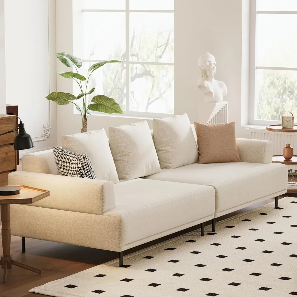 

Modular Sectional Sofa for Living Room, 109.4 Wide Mid-Century Modern Fabric Couch with Cozy Seating, Suitable for Living Room.