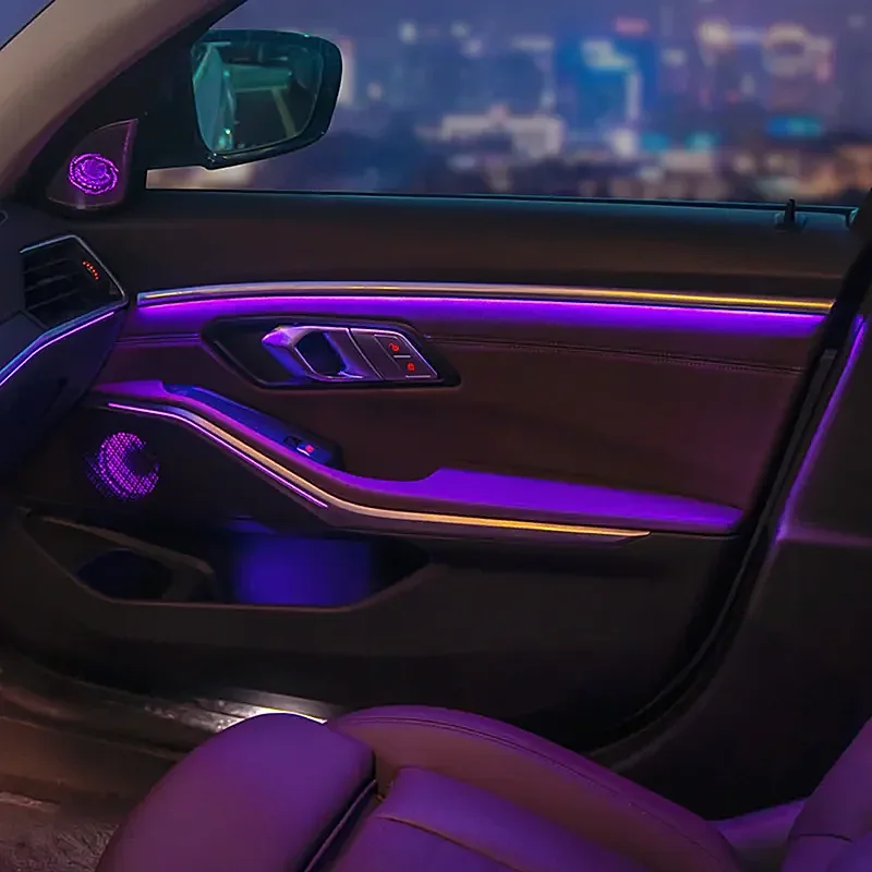 

11 цветов, оригинальный улучшенный окружающий свет для G20 M3, новая 3, серия, атмосфера интерьера двери автомобиля, светодиодный декоративный светильник, ремонт