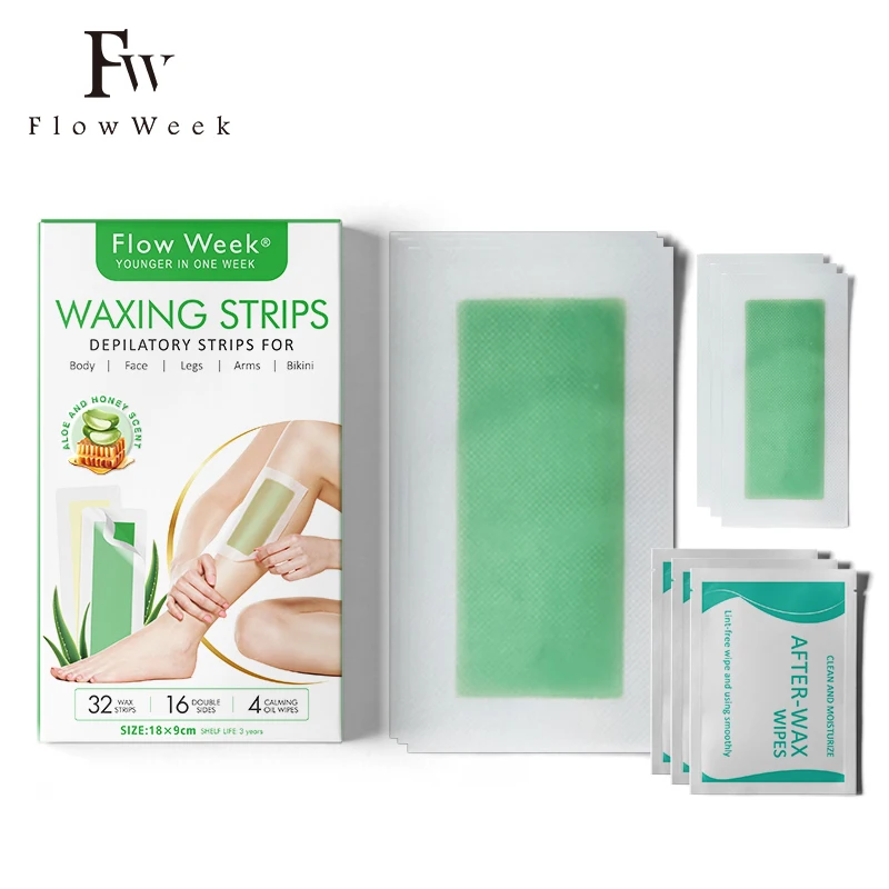 Flow Week Hair Removal Wax Strips Waxing Papers Underarm Wax Strip Paper Waxing Wipe Sticker Beauty Tool for Face Body