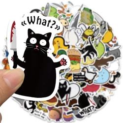 60PCS Cartoon Cat Animals With The Knife Cute Stickers Kawaii Stickers Laptop Motorcycle Luggage Decoration Kid Decal Sticker