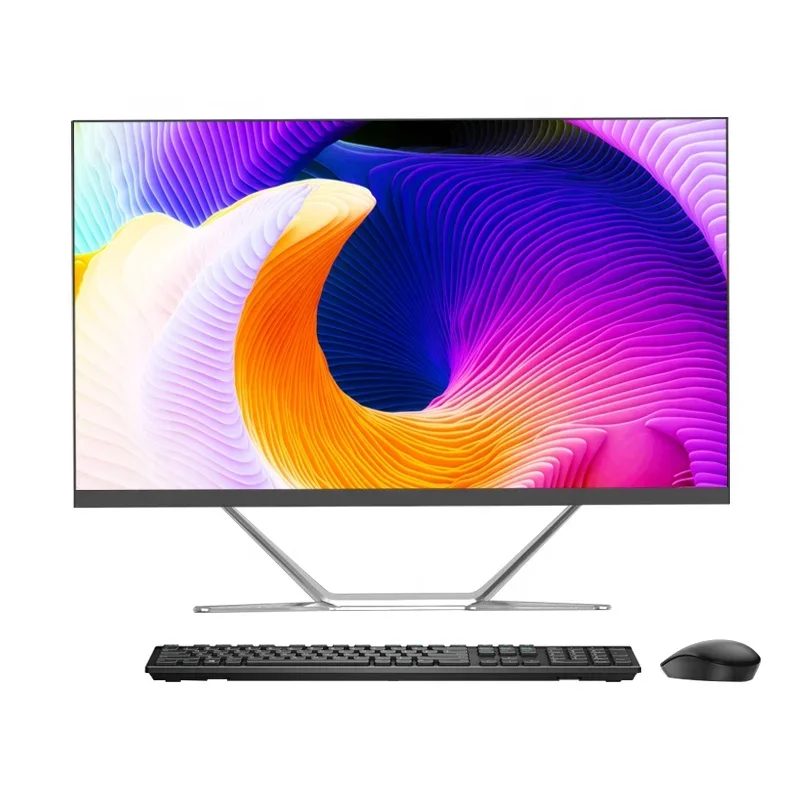 Small tower computer with 24-inch monitor desktop
