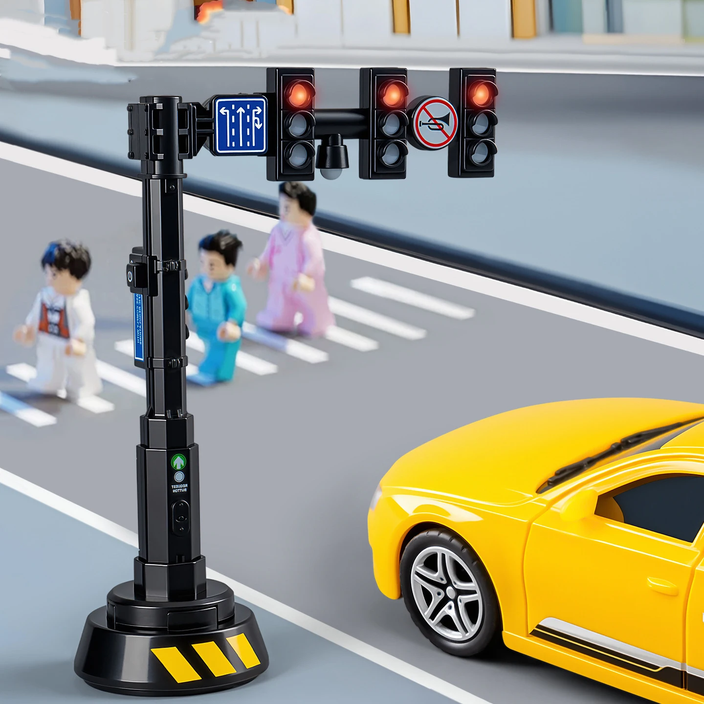 

Traffic Light Car Toys Traffic Violation Roadblock Road Sign Toy Sound And Light Traffic Lights DIY Station Children Science Toy