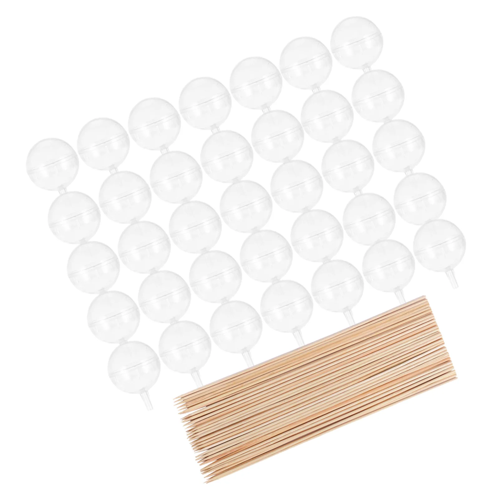 

100pcs Crystal Ball Bouquet Chocolate Holder Acrylic Wood Base Diy Candy Truffle Cup Party Supplies Display Stand