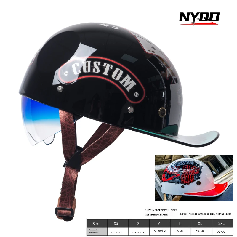 

Retro motorcycle helmet universal cruise skateboard bicycle semi helmet motorcycle new national standard for summer
