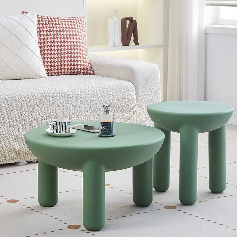 Cream Style Minimalist Side Table Nordic Design Small Coffee Table for Living Room PE Material Modern Home Furniture Mesa