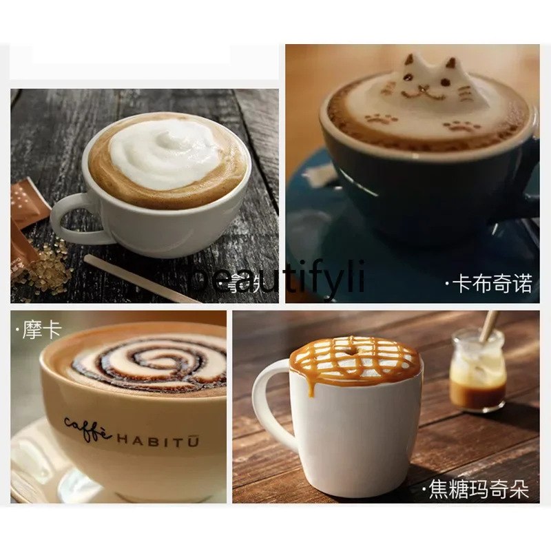 Coffee machine household, espresso machine, steam milk foam small mini semi-automatic