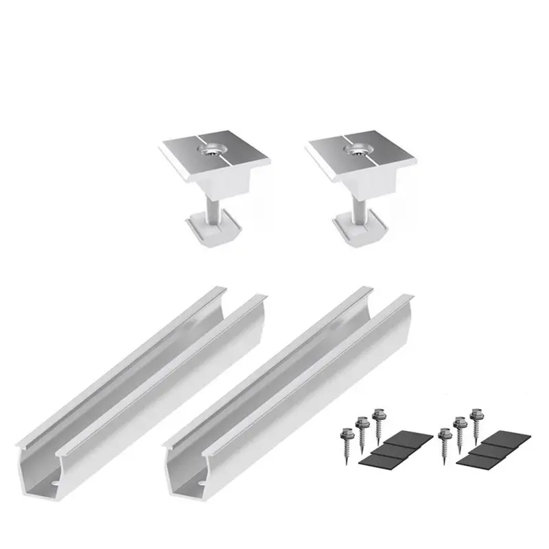 【FLASH-SALE!】8X Solar Panel Mount Bracket Rails Clamp Fastening Module Mount Mounting PV Solar Power Supplies Trapezoidal Roof 3