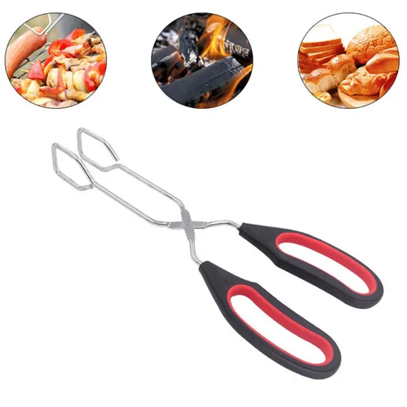 Barbecue Scissor Tongs Grilled Food Tong Long Handle Scissor BBQ Bread Roast Clip Kitchen Baking Tongs BBQ Accessories BBQ Tools