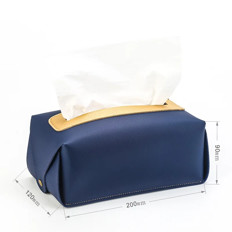 Solid Color PU Tissue Box Storage Tissue Bag Nordic Home Detachable Hand Carry Tissue Bag Drop Shipping Caja De Pañuelos Vintage