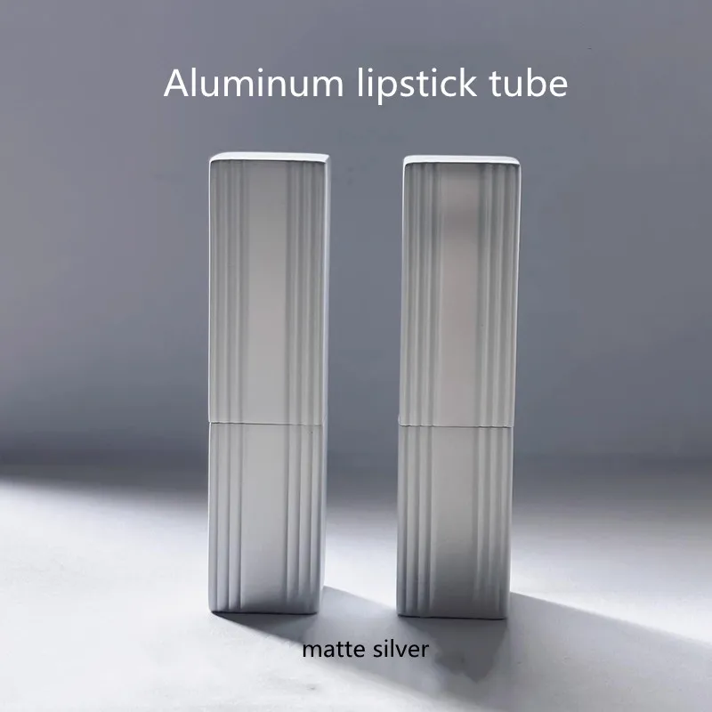 10/30/50pcs Empty Lipstick Tube 12.1mm Matt Silver Aluminum Lipstick Tube Lip Balm Tube With Magnetic Buckle Makeup Tool