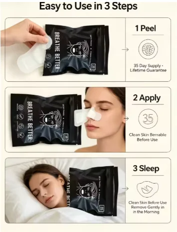 Gentle Adhesive Anti Snoring Mouth Tape Improve Night Nasal Breathing Sleep Strips Effectively Reduce Snoring Comfortable Sleep Aid Patches Unisex For Men Women
