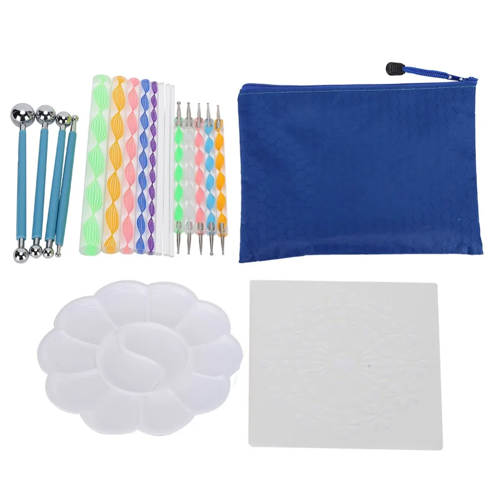 20PCS Precise Tip Mandala Dotting Tools Lightweight Multi-Functional DIY Stone Painting Kits Flexible Use Exquisite Stencils