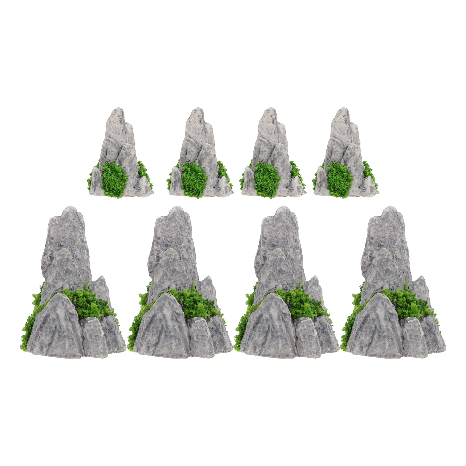 

8 Pcs Mini Resin Rockery Decorative Simulated Mountain Ornaments for Fish Tank Aquarium Garden Micro Landscape Bonsai Small