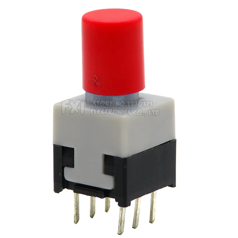 10Sets = 20PCS 8.5*8.5mm with cap Locking Latching Push Tactile Power Micro Switch Kit 6 Pin Button Switches 8.5x8.5mm