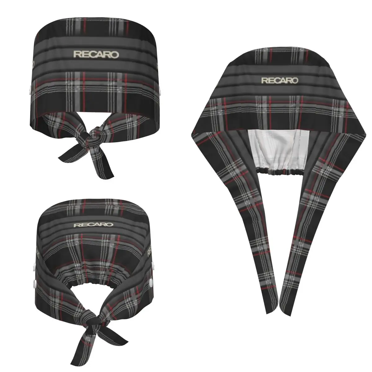 Tartan Plaid Recaros Scrub Hat Doctor Working Surgical Cap Men Women Adjustable Nursing Caps for Dentist