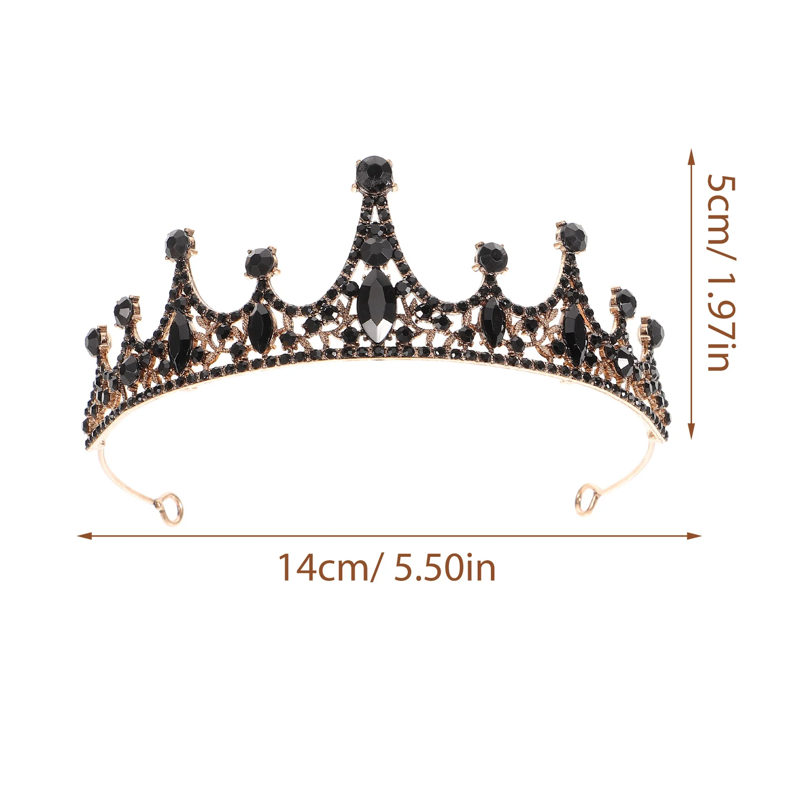 تاج الزفاف الفاخر الذي يرتدي تصميم الباروك كريستال تيارا حفل زفاف الأميرة غطاء الرأس إكسسوار شعر أنيق