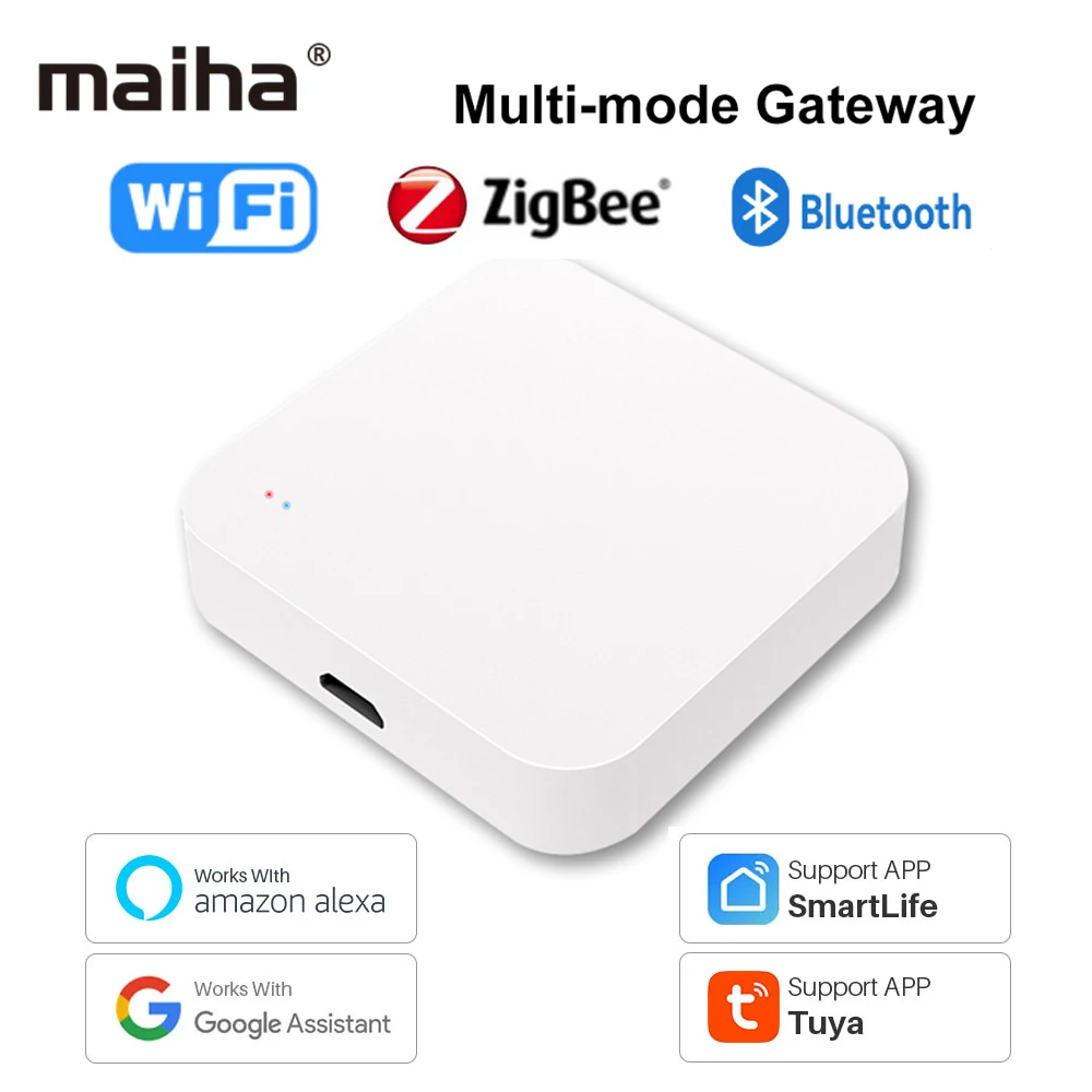 Maiha-Controle Remoto Sem Fio, Hub de Gateway, Tuya, ZigBee 3.0, Vida Inteligente, Aplicativo, Casa, Funciona com Alexa, Assistente do Google,