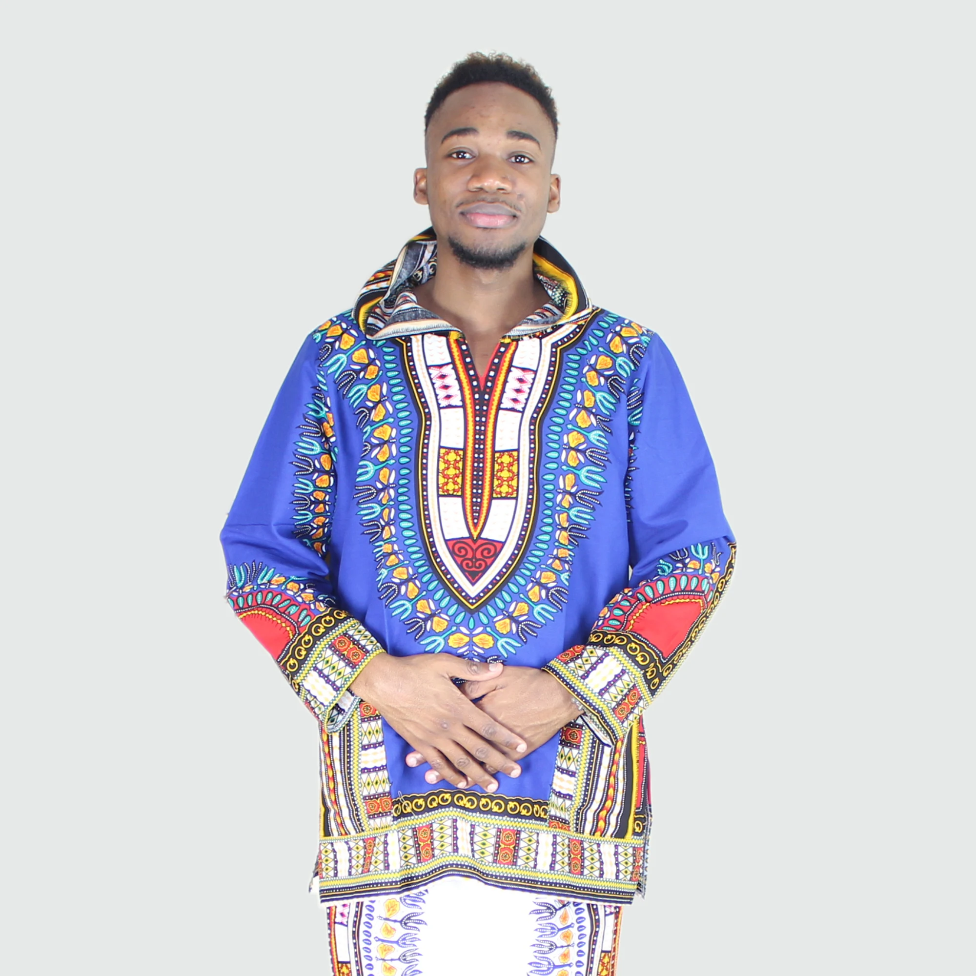 2024 New Unisex African Fashion Print Classic Design Long Sleeve Loose Style Hoodies Dashiki Dubai Dashiki Shirt with hoody