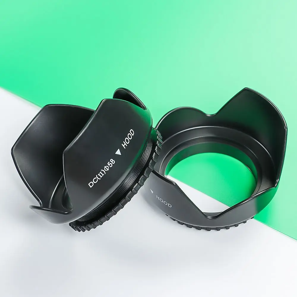Accessories Camera Anti-Glare Cover Protective Shield Screwed Lens Hood Sunshade For Nikon Canon Sony Fuji Olympus DSLR Camera
