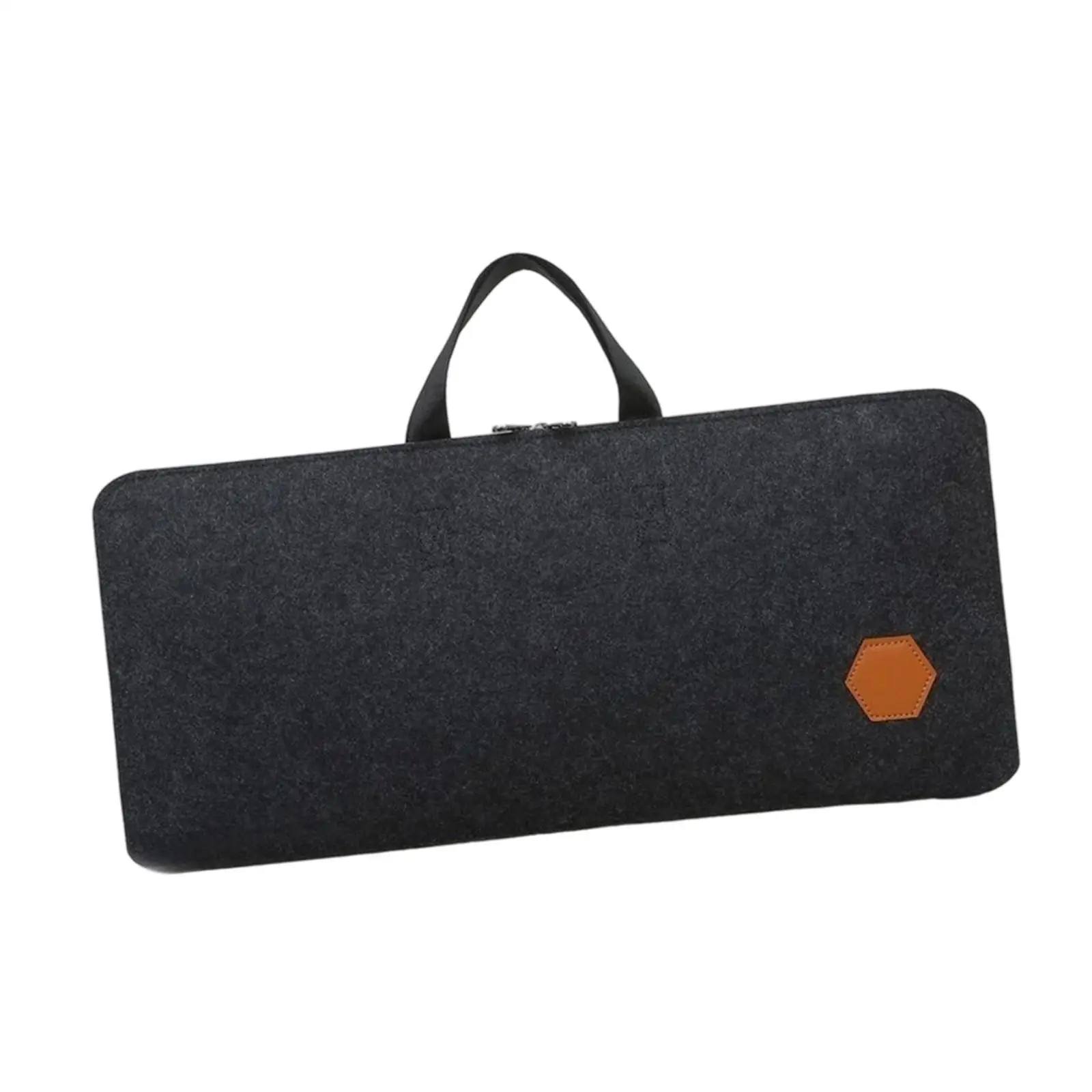 Portable Felt Keyboard Carrying Case with Zipper 104 Keys Shock Protection Storage Bag for Home Office Travel