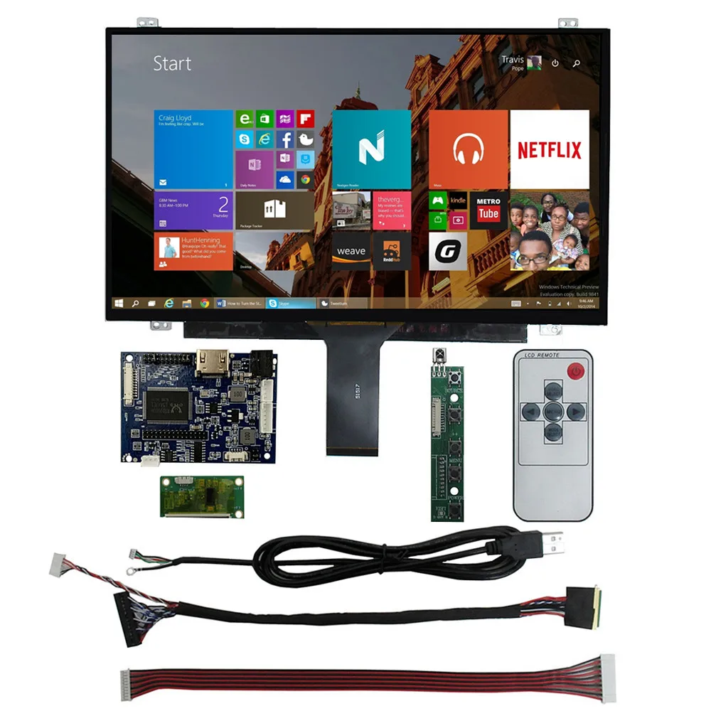

14-дюймовый ЖК-экран 1600*900, панель HDMI-совместимого драйвера, сенсорная плата для ПК Raspberry Pi, дополнительный игровой экран