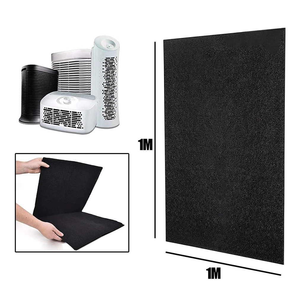 100cm*100cm*3mm Activated Carbon Filters Sponge Cooker Hood Extractor Carbon Filters Charcoal Rangehood Sheet Indoor Air Quality