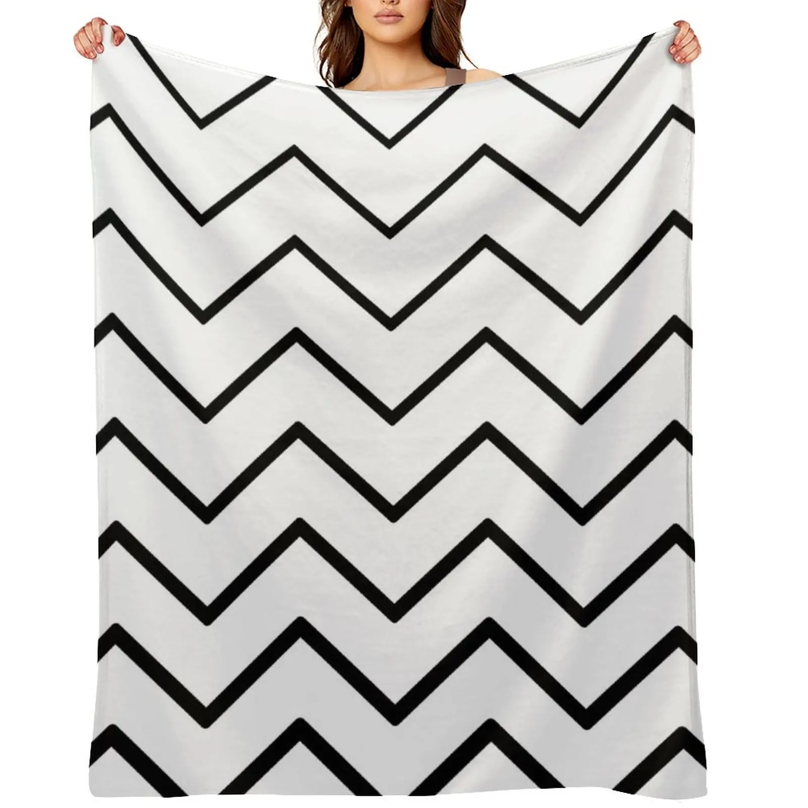 Zigzag Chevron Pattern (black/white) Throw Blanket Moving Giant Sofa Beautifuls wednesday Blankets