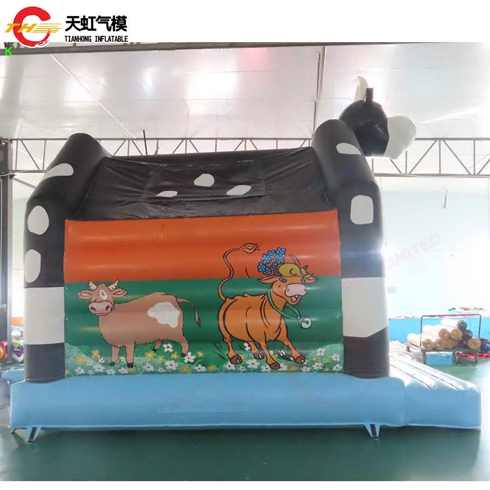 Castillo inflable comercial para niños, casa de rebote con soplador para fiesta de Carnaval, Milkcow, 4m/5m